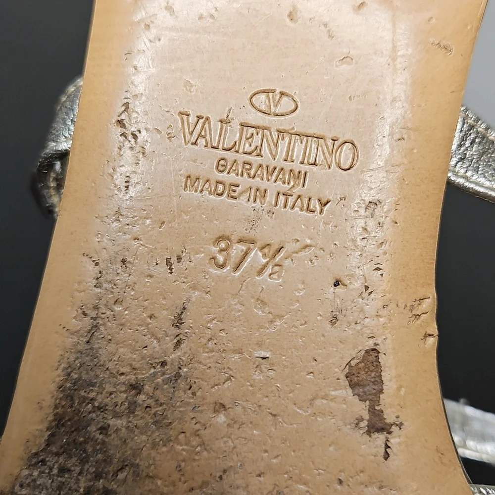 Valentino Garavani Rockstud Slide Sandals, Size 37 1/2 (7.5)